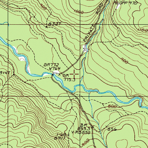 Topographic Map of Squirrel Brook, ME