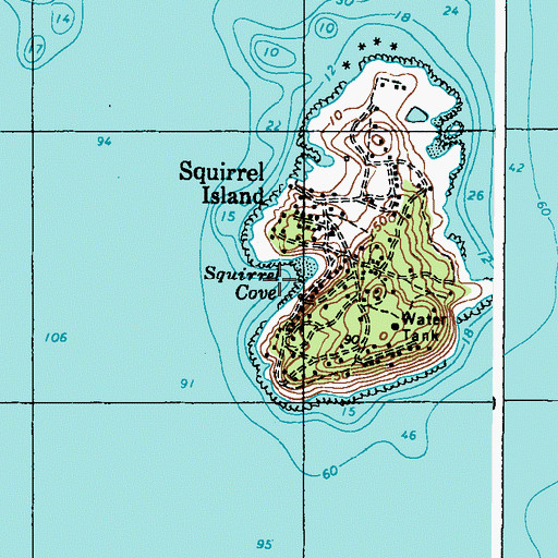 Topographic Map of Squirrel Cove, ME