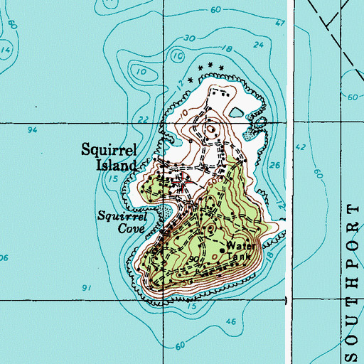 Topographic Map of Squirrel Island, ME