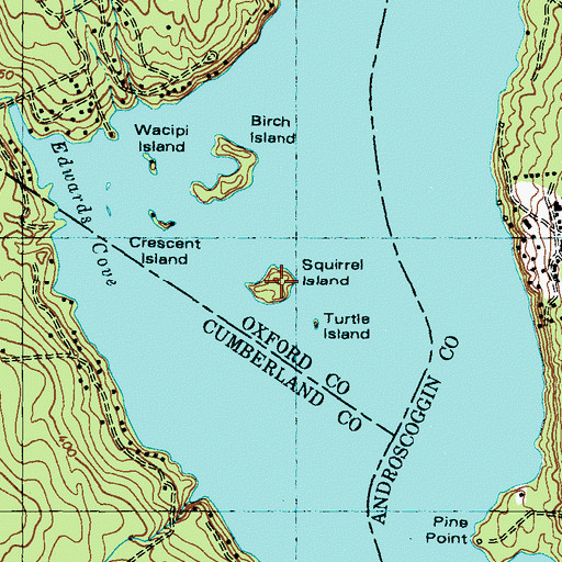 Topographic Map of Squirrel Island, ME