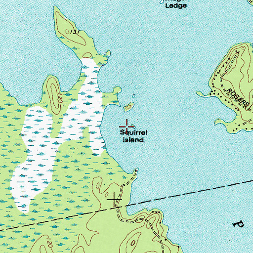 Topographic Map of Squirrel Island, ME