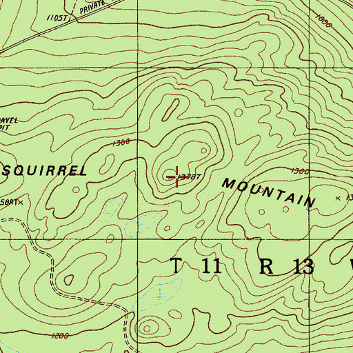 Topographic Map of Squirrel Mountain, ME
