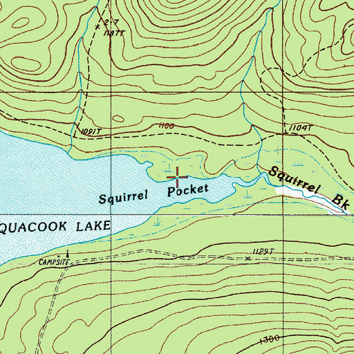 Topographic Map of Squirrel Pocket, ME