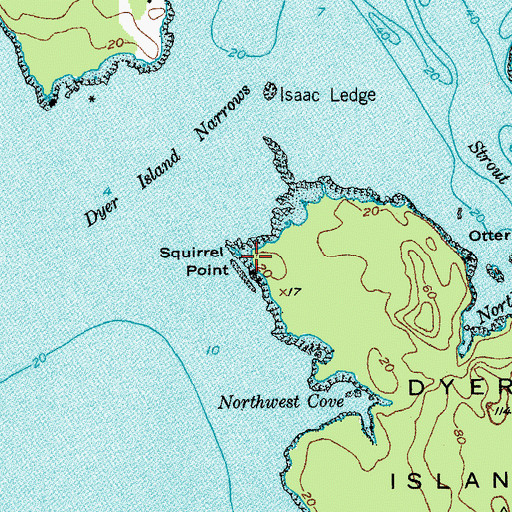 Topographic Map of Squirrel Point, ME