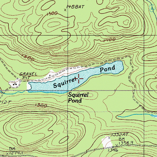 Topographic Map of Squirrel Pond, ME