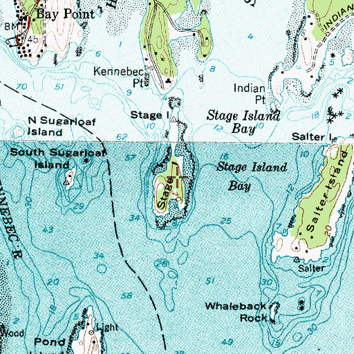 Topographic Map of Stage Island, ME