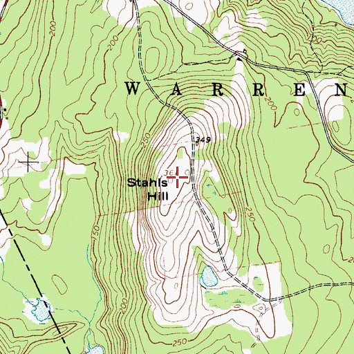 Topographic Map of Stahls Hill, ME