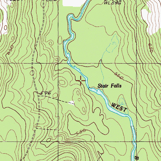 Topographic Map of Stair Falls, ME