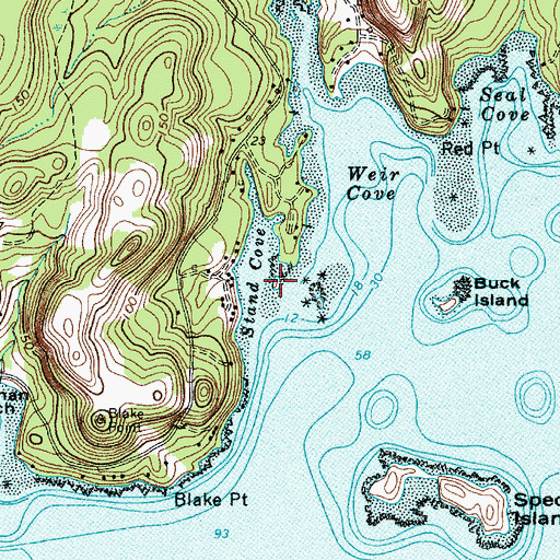 Topographic Map of Stand Cove, ME