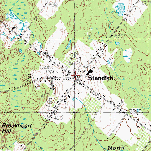 Topographic Map of Standish, ME