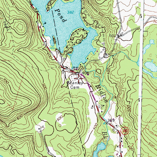 Topographic Map of Stanley Cemetery, ME