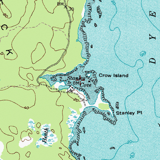 Topographic Map of Stanley Cove, ME