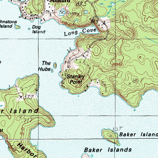 Topographic Map of Stanley Point, ME