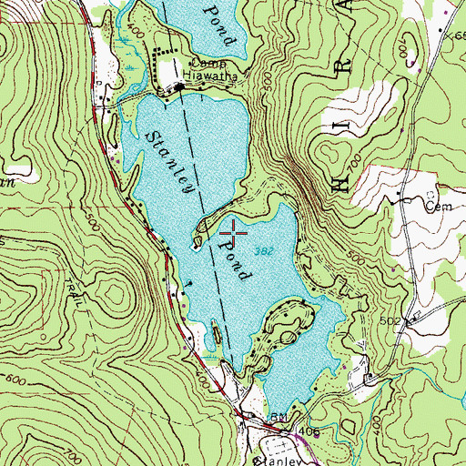 Topographic Map of Stanley Pond, ME