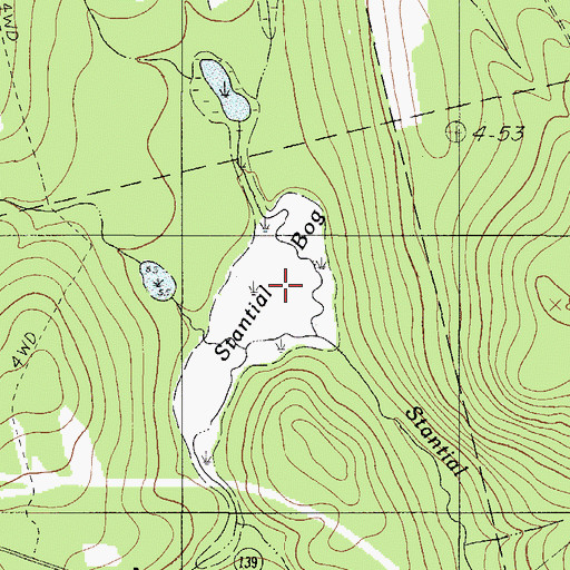 Topographic Map of Stantial Bog, ME