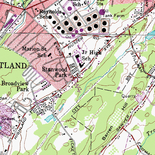 Topographic Map of Stanwood Park, ME