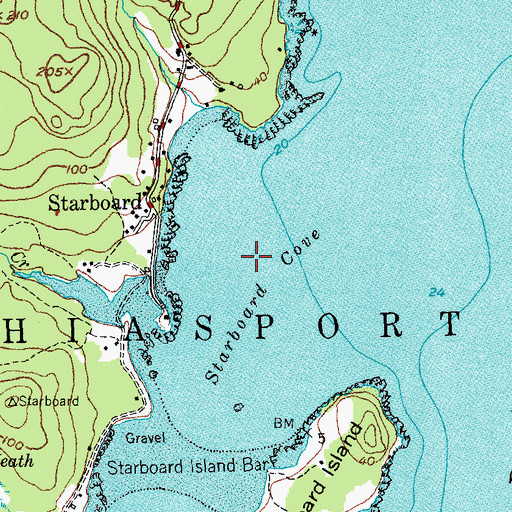 Topographic Map of Starboard Cove, ME