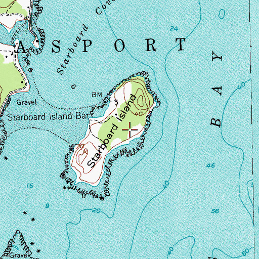 Topographic Map of Starboard Island, ME