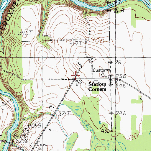 Topographic Map of Starkey Corners, ME