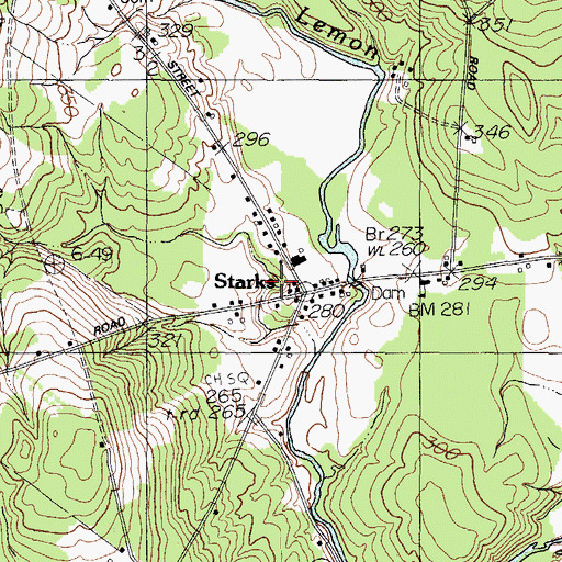 Topographic Map of Starks, ME