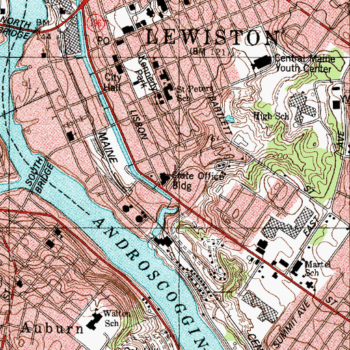 Topographic Map of State Office Building, ME