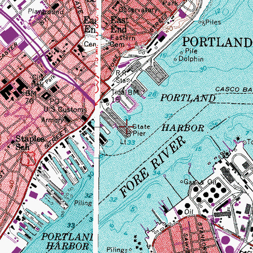 Topographic Map of State Pier, ME