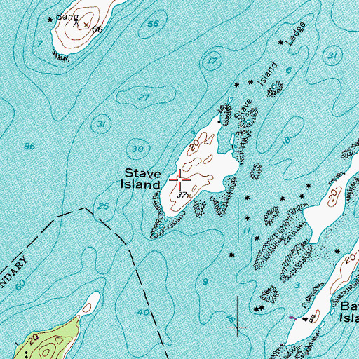 Topographic Map of Stave Island, ME