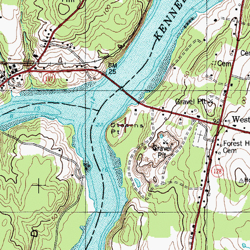 Topographic Map of Stearns Point, ME
