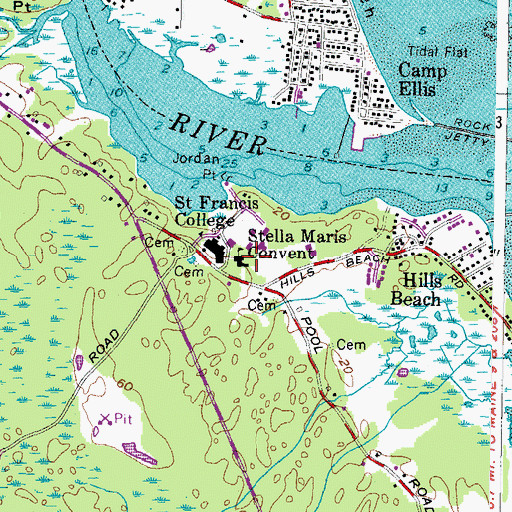 Topographic Map of Stella Maris Convent, ME