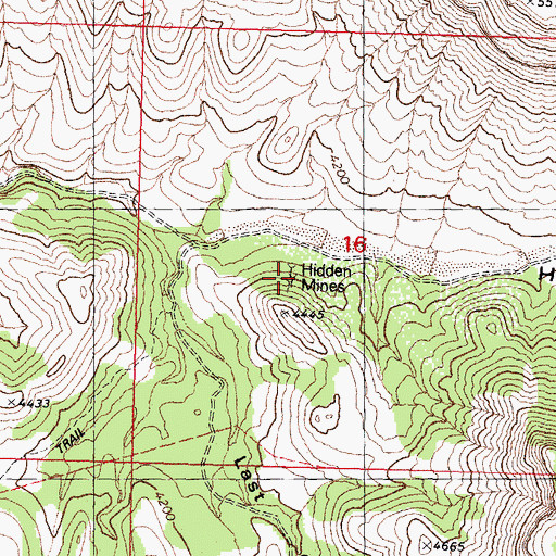 Topographic Map of Hidden Mines, AZ