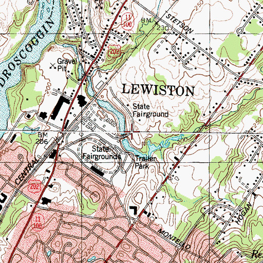 Topographic Map of Stetson Brook, ME