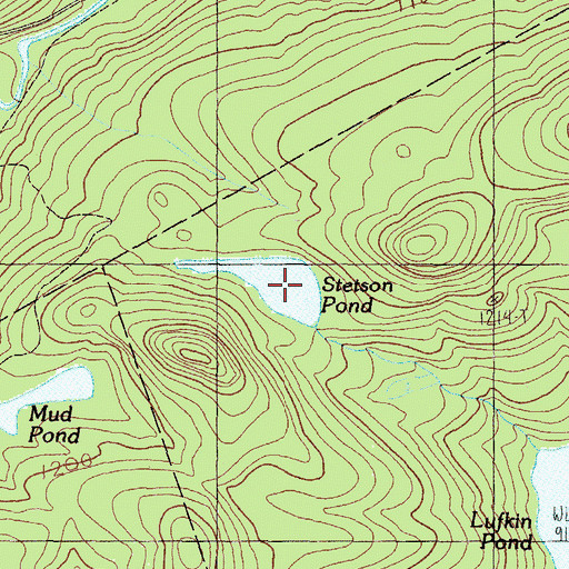 Topographic Map of Stetson Pond, ME