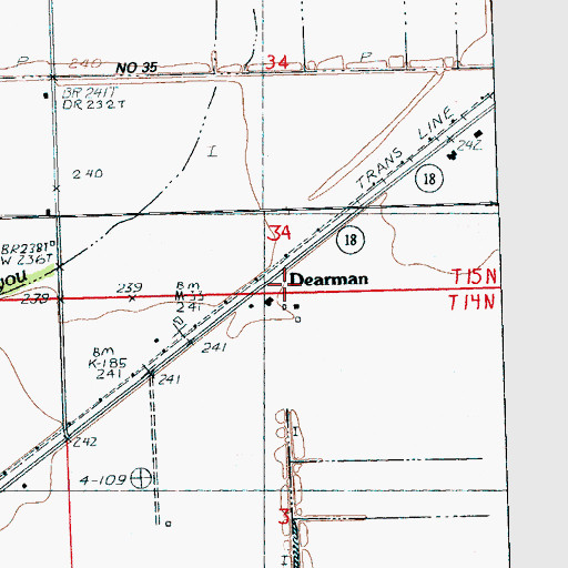 Topographic Map of Dearman, AR