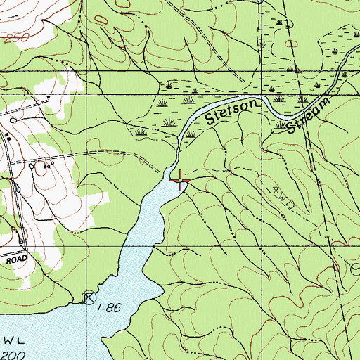 Topographic Map of Stetson Stream, ME