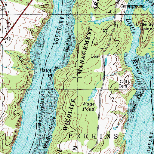 Topographic Map of Steve Powell Wildlife Management Area, ME