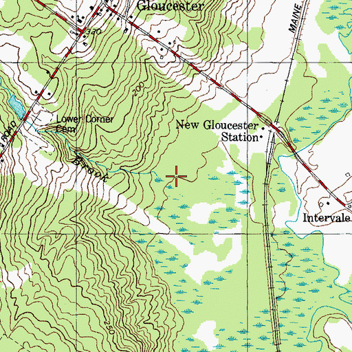 Topographic Map of Stevens Brook, ME