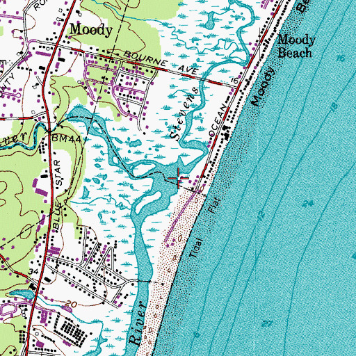 Topographic Map of Stevens Brook, ME