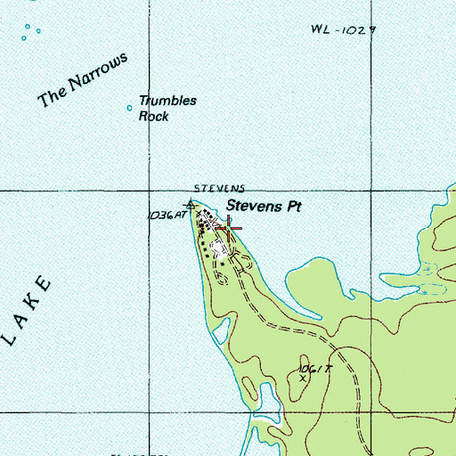 Topographic Map of Stevens Point, ME
