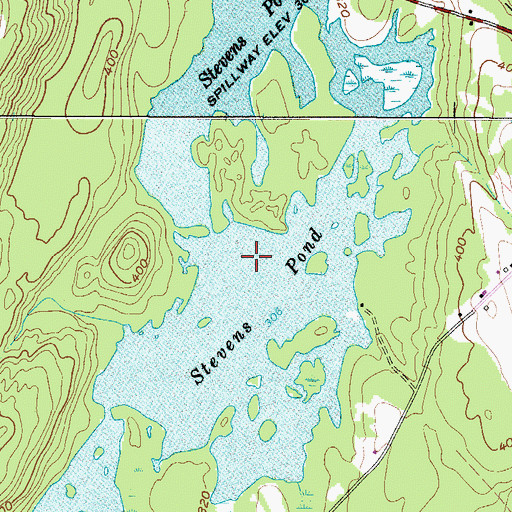 Topographic Map of Stevens Pond, ME