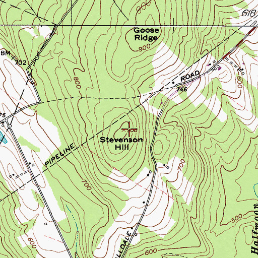 Topographic Map of Stevenson Hill, ME