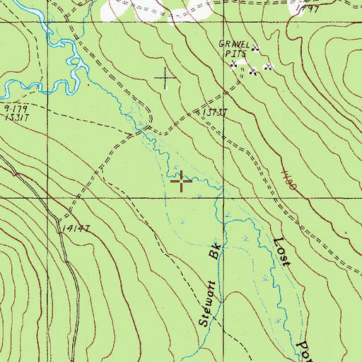 Topographic Map of Stewart Brook, ME