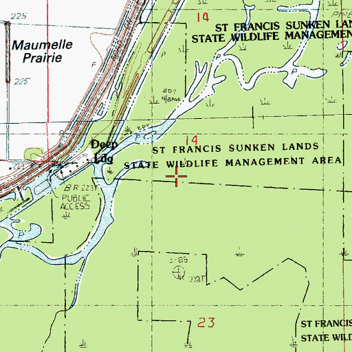 Topographic Map of Deep Landing, AR