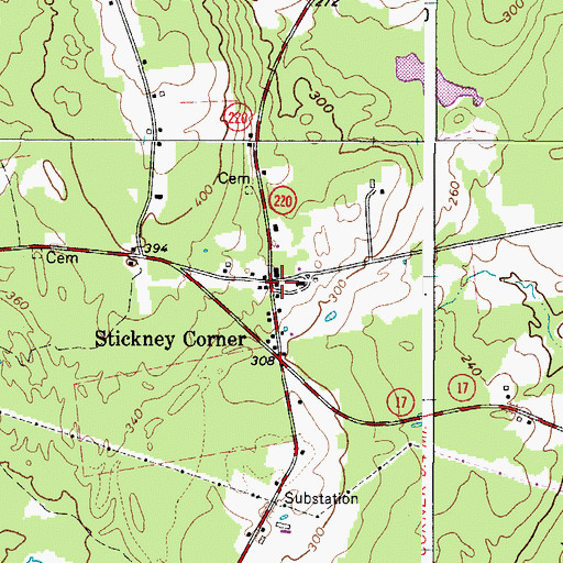 Topographic Map of Stickney Corner, ME