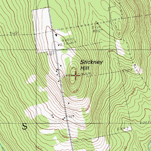 Topographic Map of Stickney Hill, ME