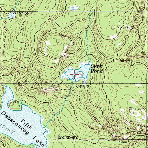 Topographic Map of Stink Pond, ME