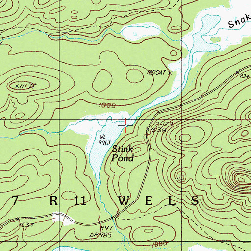Topographic Map of Stink Pond, ME