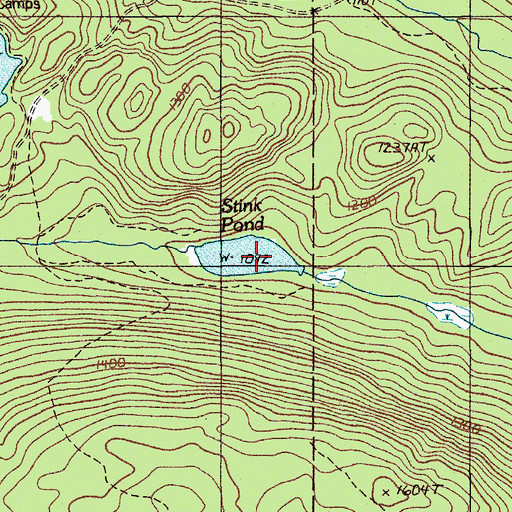 Topographic Map of Stink Pond, ME