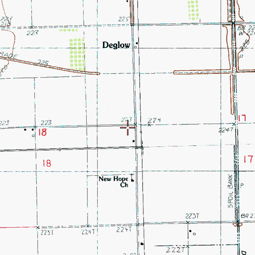 Topographic Map of Deglow, AR