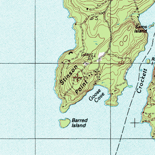 Topographic Map of Stinson Point, ME