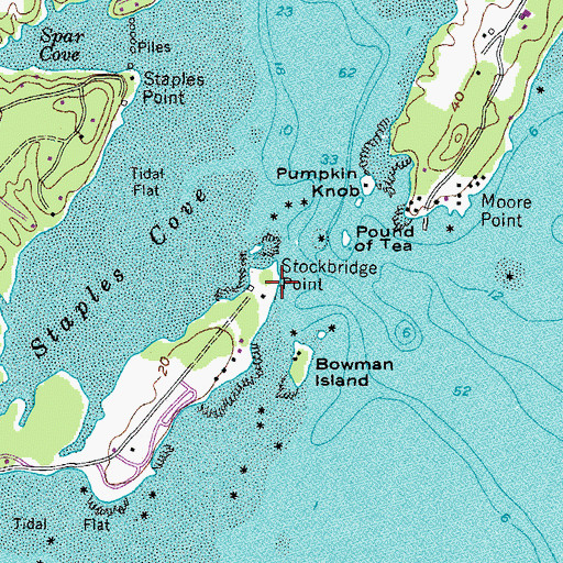 Topographic Map of Stockbridge Point, ME
